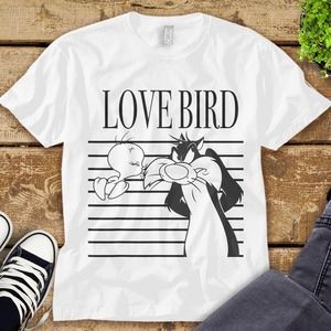 Looney Tunes Tweety & Sylvester Love Bird T-Shirt Unisex Tee Adult T-shirt